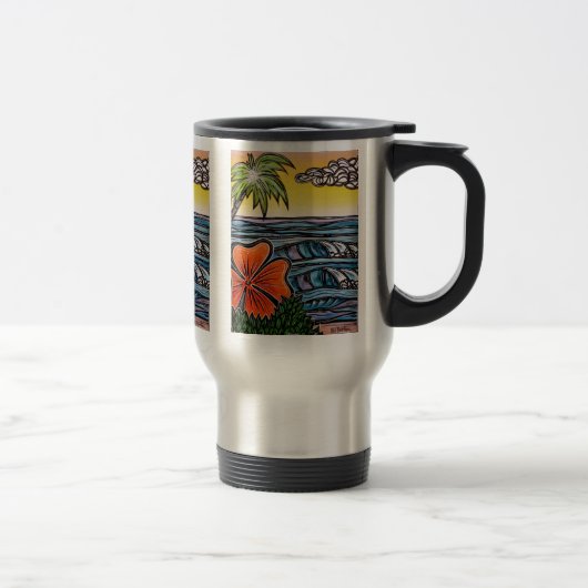 Tasse tropicale de voyage de vagues (Droit)
