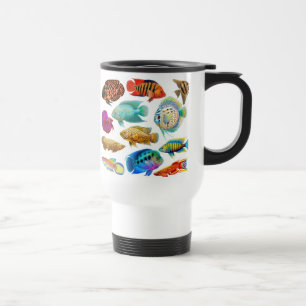 Tasse tropicale d'eau douce de voyage de poissons