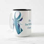 Tasse turquoise de cause de ruban de conscience de (Devant gauche)