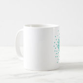 Tasse turquoise de coeur de confettis (Devant gauche)