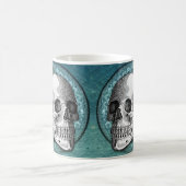 Tasse turquoise de crâne et de café de remous (Centre)
