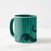 Tasse turquoise de tentacules de poulpe (Devant gauche)