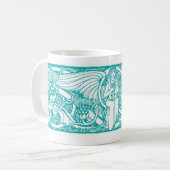 Tasse turquoise de vignette d'ange (Devant gauche)