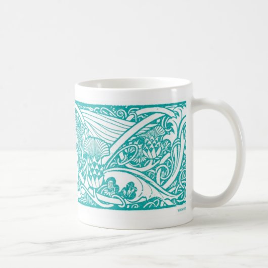 Tasse turquoise de vignette d'ange (Droite)