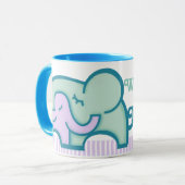 Tasse turquoise d'éléphants de la plus grande (Devant gauche)