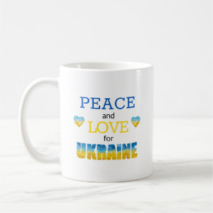 Tasse Ukraine Paix Et Amour Coeurs M