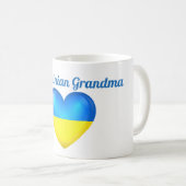 Tasse ukrainienne de coeur de drapeau de l'Ukraine (Devant droit)