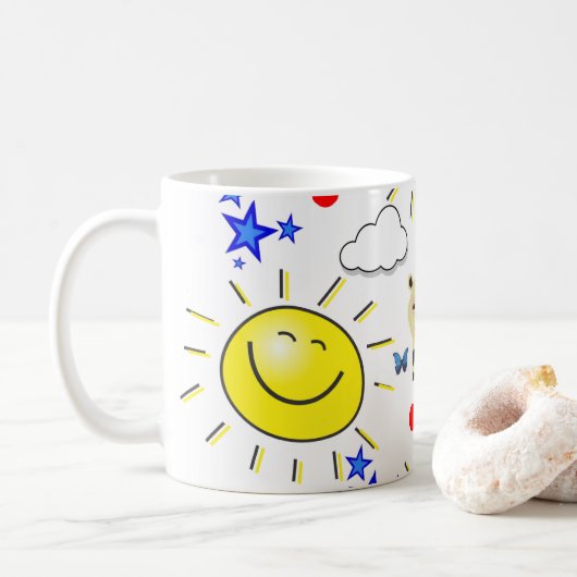 Tasse Vache Soleil Étoiles (Avec donut)