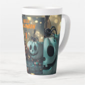 Tasse van Citrouille Hello Halloween! Latte Mok (Rechterhoek)