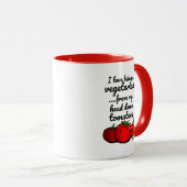 Tasse végétarienne drôle avec la citation connexe (Devant droit)