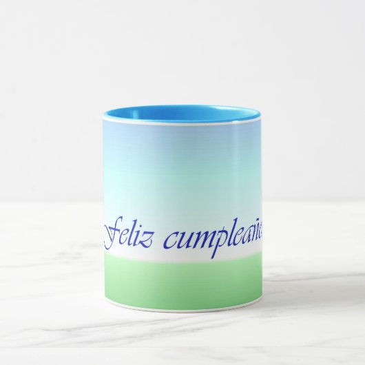 Tasse vert-bleu de sonnerie d'anniversaire (Centre)