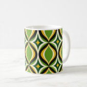 Tasse Vert Vibrant Vagues Dorées Rétro (Devant droit)