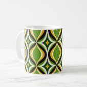 Tasse Vert Vibrant Vagues Dorées Rétro (Devant gauche)