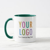 Tasse verte bicolore personnalisée avec logo et no (Gauche)