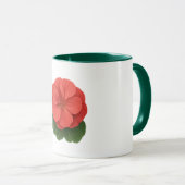 Tasse verte combinée - Fleur de géranium (Devant droit)