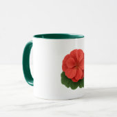 Tasse verte combinée - Fleur de géranium (Devant gauche)