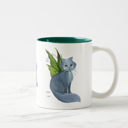 Tasse verte de chat (Droit)