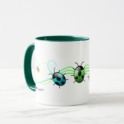 Tasse verte de coccinelles (Devant gauche)