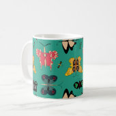 Tasse verte de papillons géométriques (Devant gauche)
