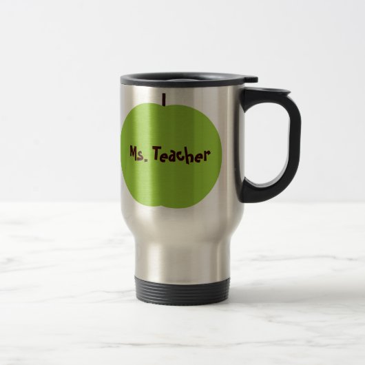 Tasse verte de professeur d'Apple (Droit)