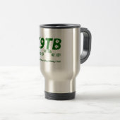 Tasse verte de voyage de logo de K9TB (Devant droit)