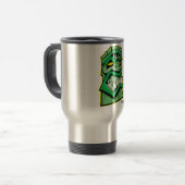 tasse verte de voyage de masque de tiki (Devant gauche)