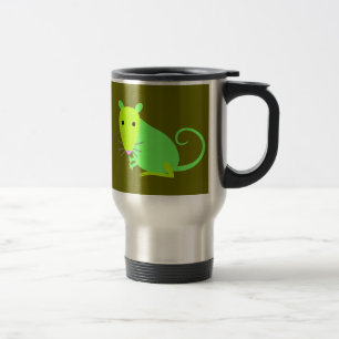 Tasse verte de voyage de rat