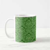 Tasse VERTE élégante de monogramme de damassé de (Gauche)