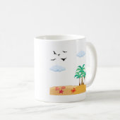 Tasse verte et orange bonjour l'été enjouée (Devant droit)