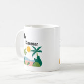 Tasse verte et orange bonjour l'été enjouée (Devant gauche)