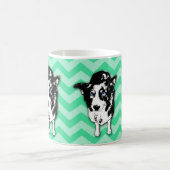 Tasse verte monochromatique de Chevron border (Centre)