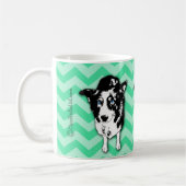 Tasse verte monochromatique de Chevron border (Gauche)