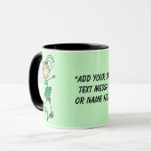 Tasse verte personnalisable de pom-pom girl (Devant gauche)