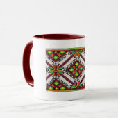 Tasse verte rouge de broderie de Vyshyvanka (Devant gauche)