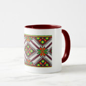 Tasse verte rouge de broderie de Vyshyvanka (Devant droit)