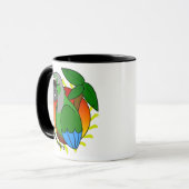 Tasse verte tropicale de Cheeked Conure (Devant gauche)