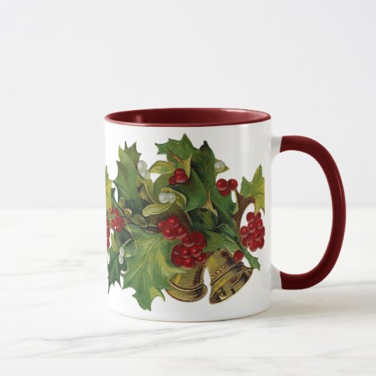 Tasse victorienne de Noël de houx (Droite)