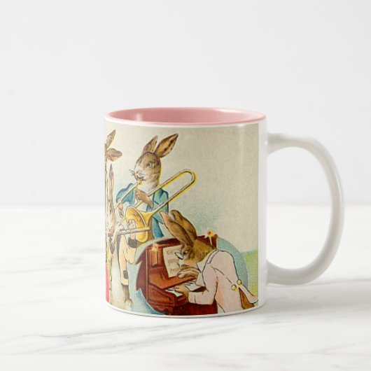 Tasse vintage de bande de lapin de Pâques (Droit)