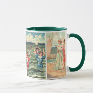 Tasse vintage de beautés de plage
