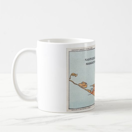 Tasse vintage de carte du Massachusetts d'île de (Gauche)