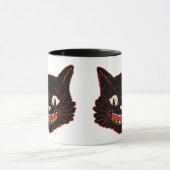 Tasse vintage de chat noir de Halloween (Centre)