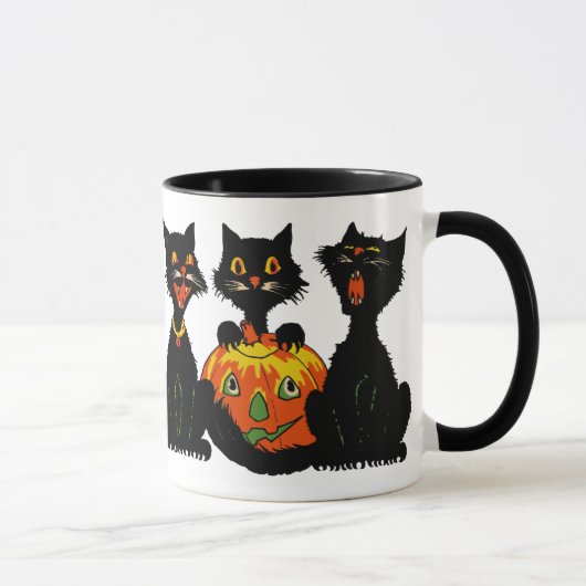Tasse vintage de chats noirs de Halloween des (Droite)