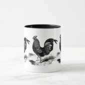 Tasse vintage de coq de pays blanc noir (Centre)