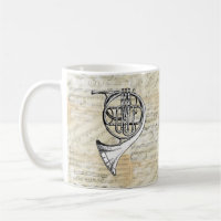 Tasse vintage de musique de cor de harmonie