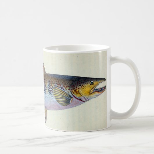 Tasse vintage de poissons de truite (Droite)