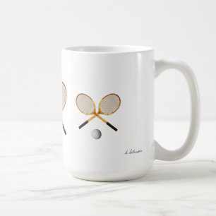 TASSE VINTAGE DE RAQUETTES DE TENNIS DE WOODIE