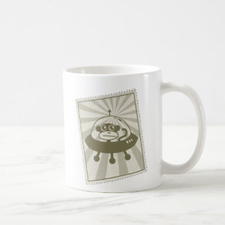 Tasse vintage de timbre de singe de l'espace avec
