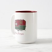 Tasse vintage de vacances de Noël de campeur (Devant gauche)