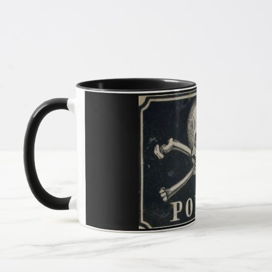 Tasse vintage d'étiquette de poison (Gauche)