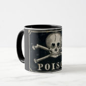 Tasse vintage d'étiquette de poison (Devant gauche)